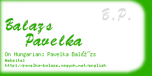 balazs pavelka business card